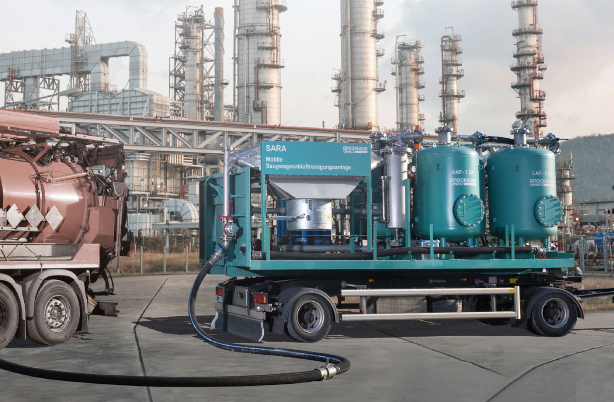 Brockhaus Umwelt SARA truck in front of a plant